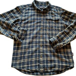Patagonia Organic Cotton Flannel Shirt Mens XS Blue Plaid